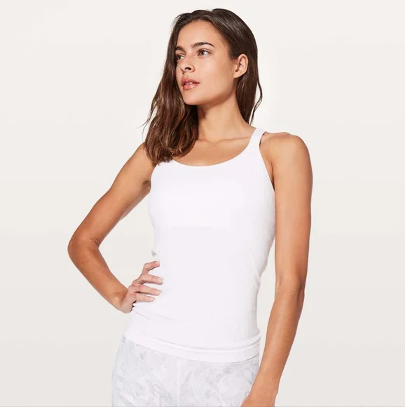 Lululemon Ebb to Street Tank II White Size 8 Racerback w1ax1s - Picture 1 of 9